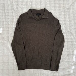 Banana Republic Men's Dark Brown Zip-Up Sweater